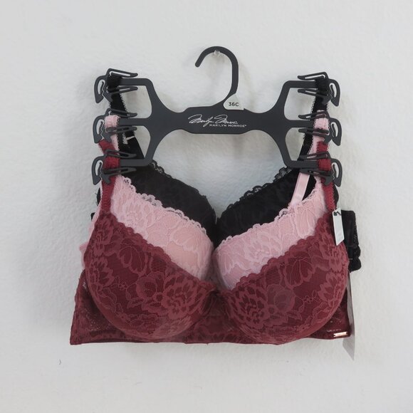 (#B-2) Marilyn Monroe 3 pack Super Soft Mega Push Up Lace Bras Size 36C - Picture 1 of 4